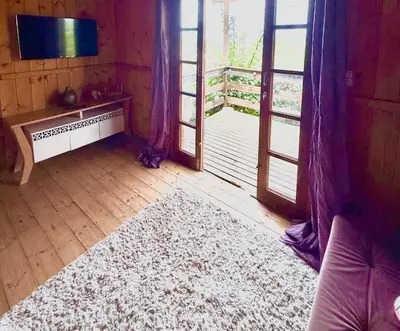 Uma televisão e/ou sistema de entretenimento em Praia de Palmas - Casa vista mar