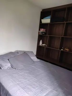 Uma cama ou camas num quarto em Ótimo apartamento próximo à praia, centro da Meia Praia