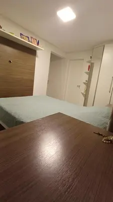 A planta de Excelente apartamento com 3 quartos disponíveis Palmas SC próximo a praia - 2 quartos e sala com ar condicionado
