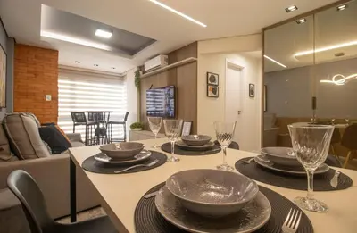 Uma área de estar em SLE72 - 2 Dorm, Climatizado, Smart TV, Barra Sul
