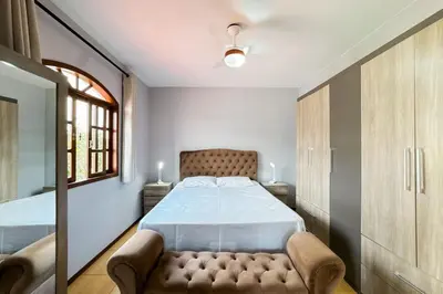 Uma cama ou camas num quarto em Casa RenaPaty - Praia de Palmas
