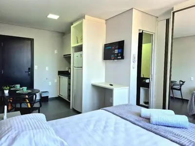A cozinha ou kitchenette de Loft Completo & Planejado| Expocentro |CURTA236
