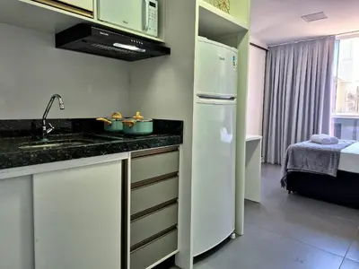 A cozinha ou kitchenette de Loft Completo & Planejado| Expocentro |CURTA236