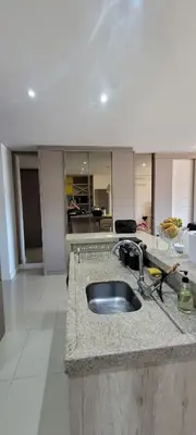 A cozinha ou kitchenette de Apartamento frente Mar no Centro de Porto Belo
