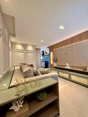 A planta de Apartamento Frente Mar 2 Suites