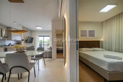 Uma cama ou camas num quarto em Lindo Apartamento Condomínio com Piscina