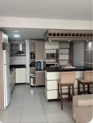 A cozinha ou kitchenette de Apartamento térreo Canto Grande