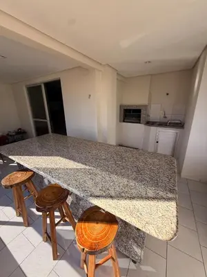 A cozinha ou kitchenette de Apto Pé na areia - 30m do mar