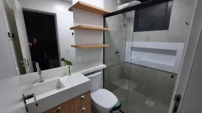 Uma casa de banho em MEIA PRAIA Apartamento - Itapema