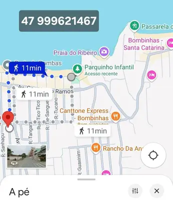 A planta de Solar de Bombas - Apto 1 quarto - Com toalhas e roupa de cama - Sacada com churrasqueira - climatizado - 5 minutos da a pé da praia de Bombas, 10 min a pé da passarela do Ribeiro ideal para casais ou viajantes solo
