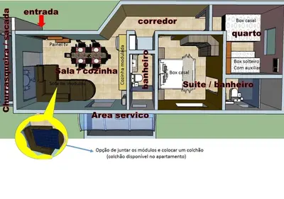 A planta de Novo Lar 1 Bombinhas (Eliseos)