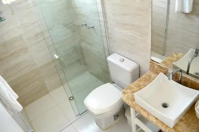 Uma casa de banho em Hospedaria Canto do Morro