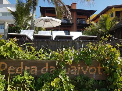 Um jardim no exterior de Pousada Pedra da Gaivota