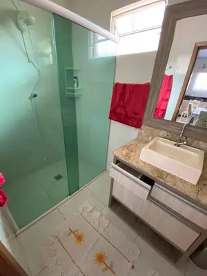 Uma casa de banho em Casa Veraneio em Zimbros - Bombinhas