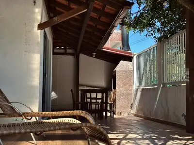 Uma varanda ou terraço em Casa de praia Ponta dos Ganchos de Fora