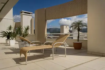 A planta de Mallorca Penthouse - cobertura com piscina privativa e vista pro mar