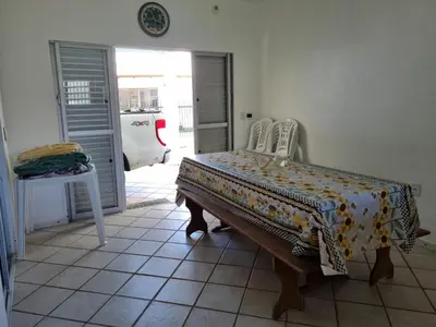 Uma cama ou camas num quarto em Casa de praia em Palmas-SC a 40 metros do mar