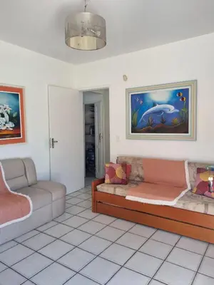 Uma área de estar em Casa de praia em Palmas-SC a 40 metros do mar