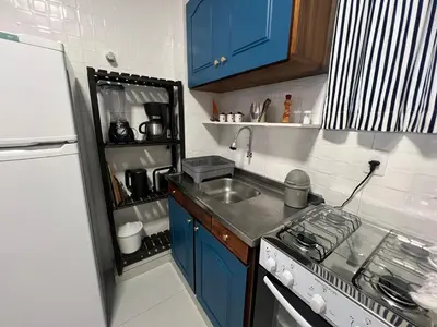 A cozinha ou kitchenette de 3 Quartos beira Mar com Wifi e ar condicionado