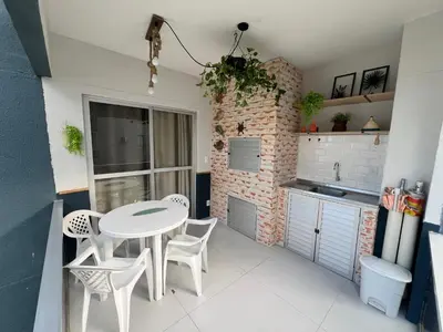 A cozinha ou kitchenette de 3 Quartos beira Mar com Wifi e ar condicionado