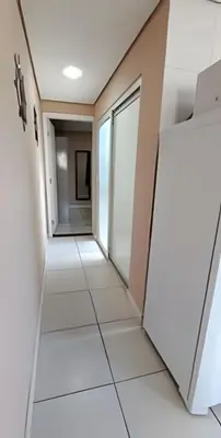 A planta de Apartamento térreo climatizado próximo a praia