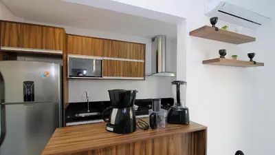 A cozinha ou kitchenette de 1074 - Apartamento para locação no centro de Bombinhas