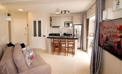 A cozinha ou kitchenette de 1052 - Apartamento com vista para o mar em Bombinhas - Residencial Salema Apto 301