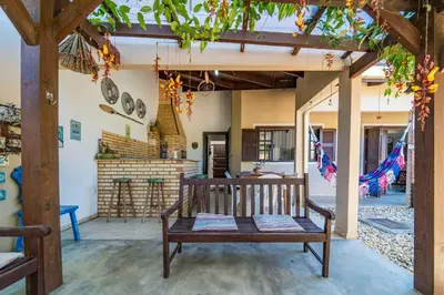 Uma varanda ou terraço em Praia do Mariscal, casa para10 pessoas, Casa Marixca