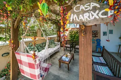 Uma varanda ou terraço em Praia do Mariscal, casa para10 pessoas, Casa Marixca
