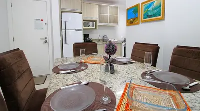 A cozinha ou kitchenette de 1040 - Apartamento para locação em Bombinhas - Residencial Egídio Pinheiro Apto 206 A