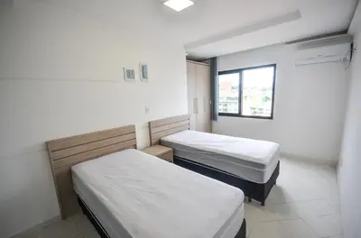 Uma cama ou camas num quarto em 1060 - Cobertura Duplex com Linda Vista Para o Mar