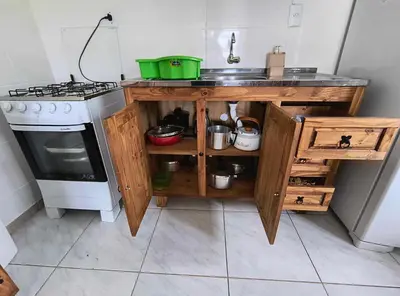 A planta de Casa térrea em Mariscal - Bombinhas - 4 a 8 pessoas