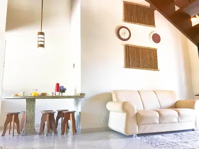 Uma área de estar em Residencial Solar das Flores apto 07