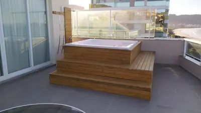 Uma varanda ou terraço em Cobertura Praia de Palmas
