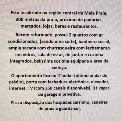 A planta de Apartamento em Meia Praia