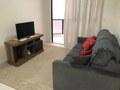 Uma área de estar em Apartamento na praia, quadra do mar, Rua novo píer