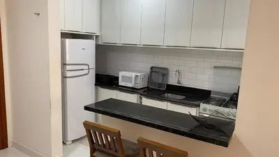 A cozinha ou kitchenette de Apartamento na praia, quadra do mar, Rua novo píer