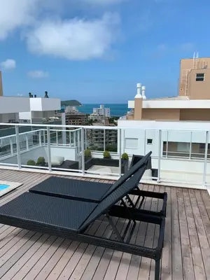 A planta de Apto 2 dorm c/ piscina - Praia de Palmas