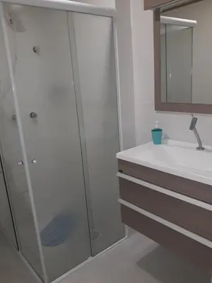 A planta de Apto 2 dorm c/ piscina - Praia de Palmas