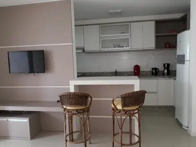 A planta de Apto 2 dorm c/ piscina - Praia de Palmas