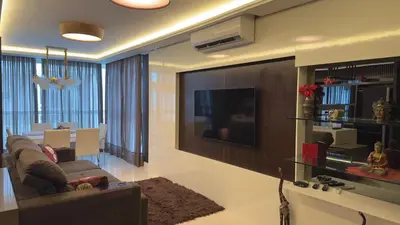 Uma televisão e/ou sistema de entretenimento em Mariscal Praia Centro Vista al Mar Departamento de Lujo
