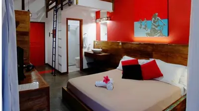 Uma cama ou camas num quarto em Villa Aragua