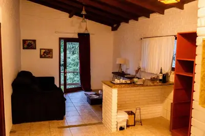 Uma área de estar em Villa dos Ganchos