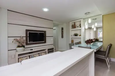 A planta de Boulevard 211B - Excelente apartamento em condomínio de luxo no centro de Bombinhas - Piscina - Jacuzzi - Academia - Portaria 24h.