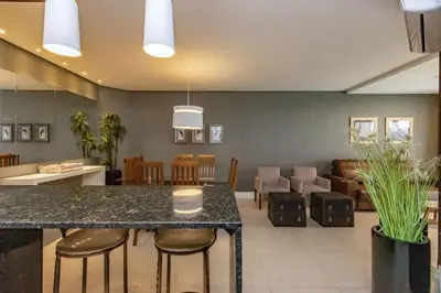 A planta de Boulevard 218D - Excelente apartamento em condomínio de luxo no centro de Bombinhas - Piscina - Jacuzzi - Academia - Portaria 24h.