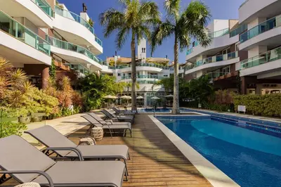 A planta de Boulevard 218D - Excelente apartamento em condomínio de luxo no centro de Bombinhas - Piscina - Jacuzzi - Academia - Portaria 24h.