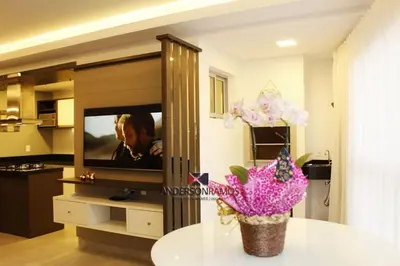 Uma televisão e/ou sistema de entretenimento em 1003 Residencial Positano Apto 204 - Quatro Ilhas