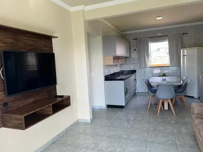 A cozinha ou kitchenette de Aprecie Mariscal Nesta Hospedagem a 150 M do Mar - V4