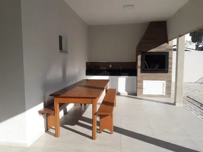 A cozinha ou kitchenette de Belíssima Casa - Pé na areia - Bombinhas - Canto Grande