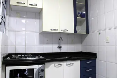 A cozinha ou kitchenette de Praia de Quatro Ilhas a 50 metros do mar